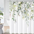 Gibelle Long Shower Curtain 72 x 78, Tall Sage Green Floral Fabric Shower by Gibelle