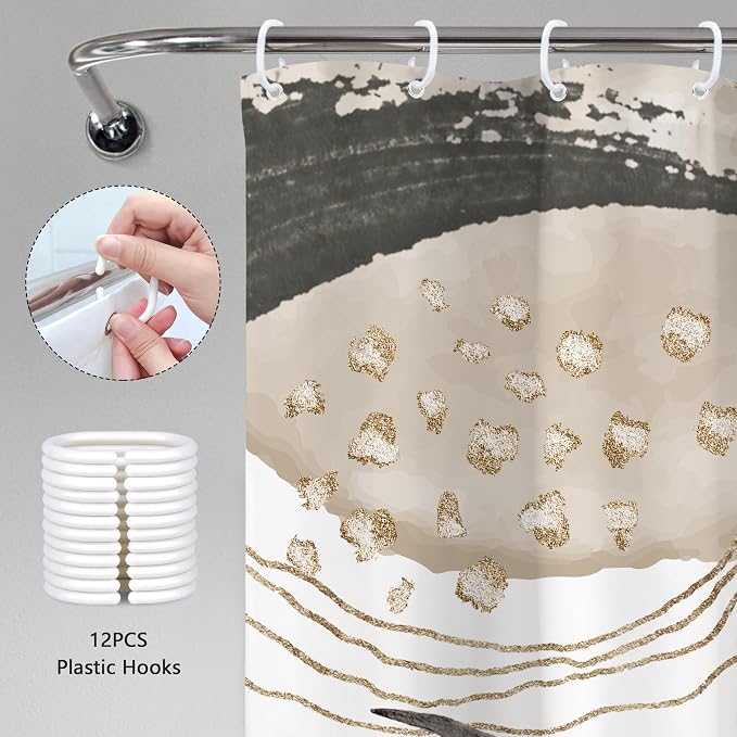 Gray Boho Shower Curtain 72Wx72H Tropical Palm Leaves Bohemian Botanical - Image 5