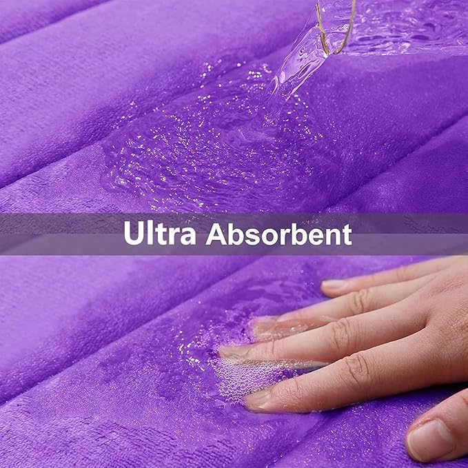 Buganda Memory Foam Bath Mat, Ultra Soft and Non-Slip Bathroom Rugs, Water - Image 5