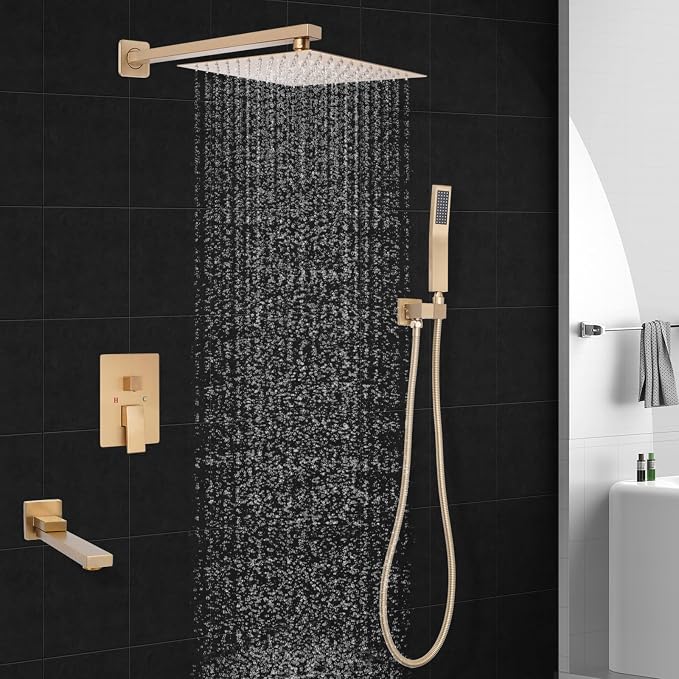 12 inch Square Shower Head and Handheld Set, Gasecoet Shower System - Image 7