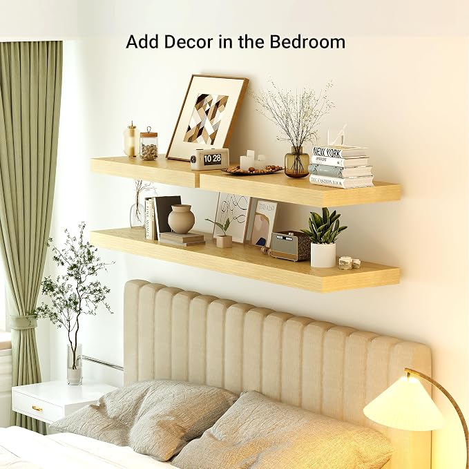 Heimlove 12" Deep Floating Shelves, 36 x 12 Inch Wall Mounted Long Floating - Image 6