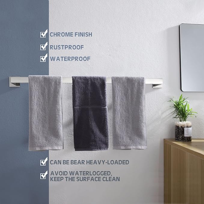 KOKOSIRI 32-Inch Single Towel Bar, Bathroom Kitchen Towel Holder, Wall Mounted - Image 5