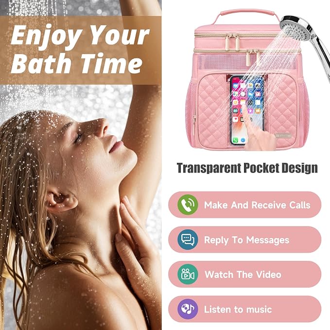 Large Toiletry Bag for Women Men, Bathroom Bag, Water Resistant Shower Bag - Image 3