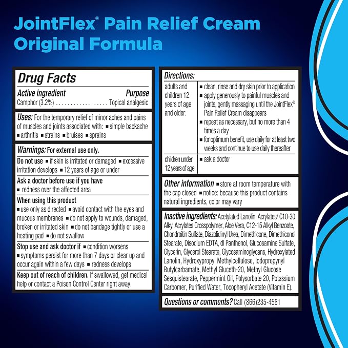 JointFlex Pain Relief Cream, Arthritis Pain Relief, Joint Pain Relief, 4 Ounce - Image 6