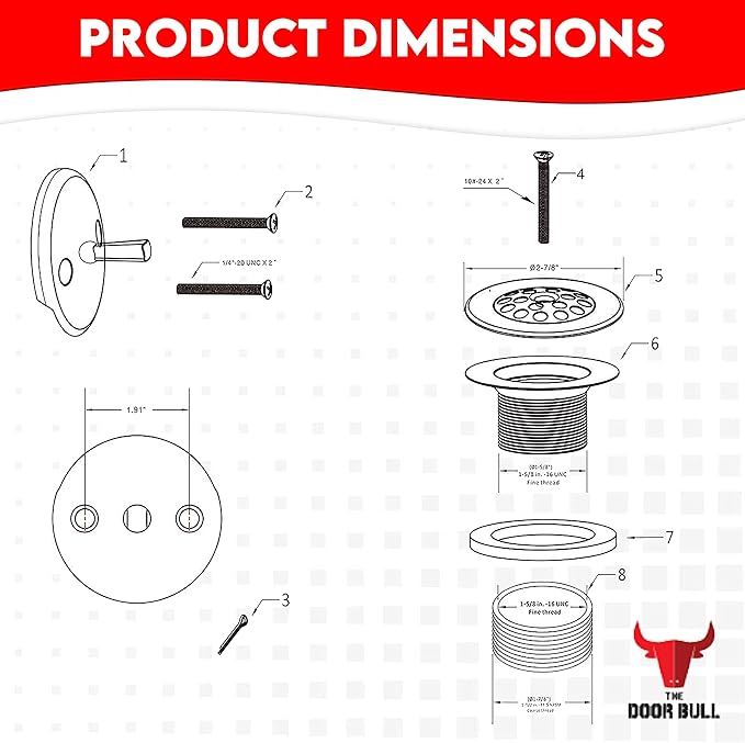 Trip Lever Bathtub Drain Kit - Image 5