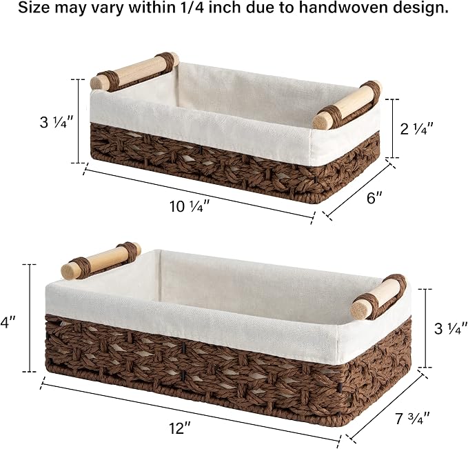 StorageWorks Small Baskets for Organizing, Decorative Storage Baskets for - Image 2