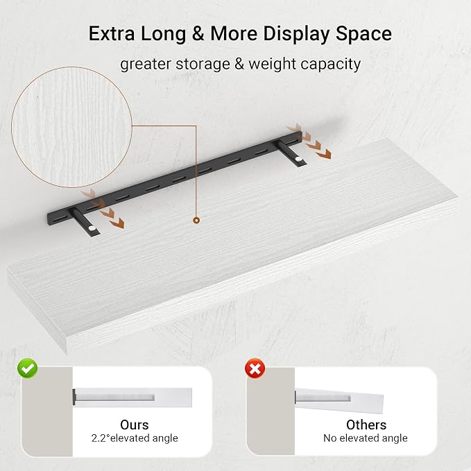 Vivelove Single Floating Shelves 36 Inches, 36 x 10 inch Deep x 1.8 in Thick - Image 4