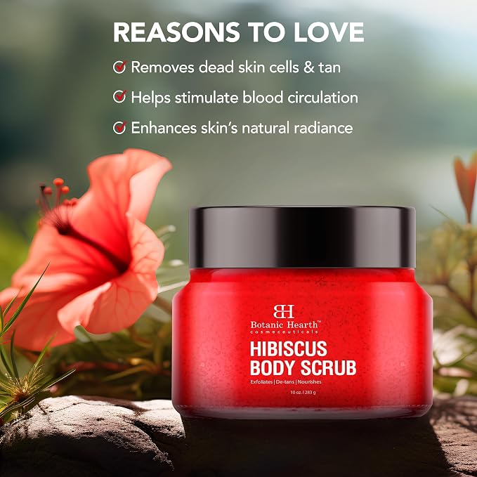 Botanic Hearth Hibiscus Body Scrub Exfoliator | Hydrating Raw Sugar Scrub | - Image 2