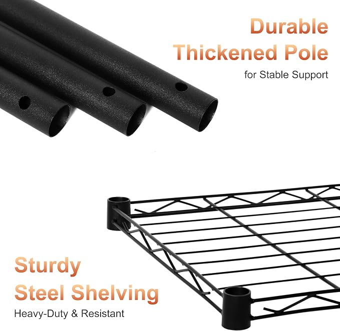 Whitmor 5 Tier Storage Shelves, Heavy Duty Metal Shelving, 400 lbs Capacity per - Image 5