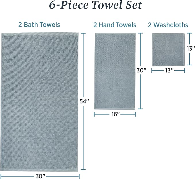 Welhome Franklin 100% Cotton Popcorn Textured Towel Set - Image 6