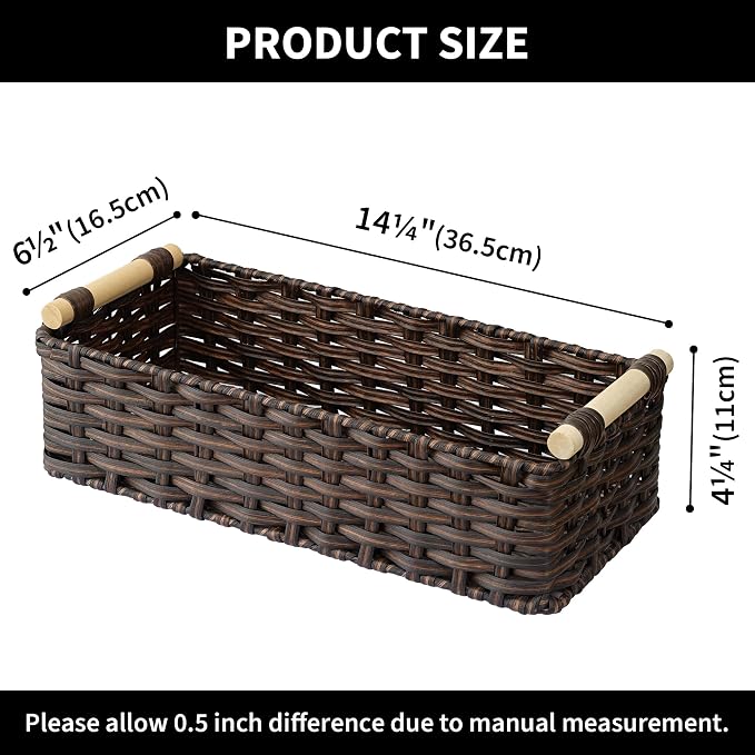 GRANNY SAYS Wicker Baskets for Shelves, Wicker Baskets for Storage, Waterproof - Image 4