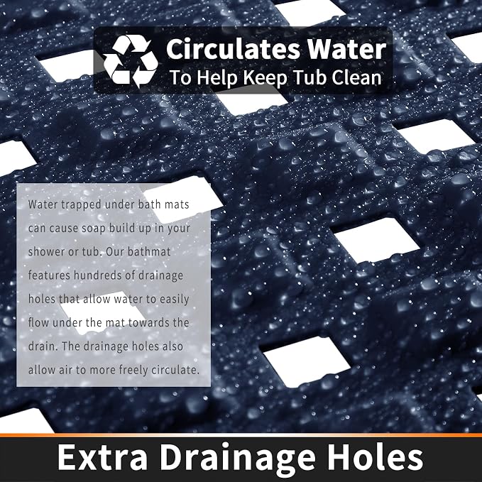 Yimobra Bathtub Mat Non Slip, Super Strong Suction Cups, 27.5"x15.5" Long - Image 3