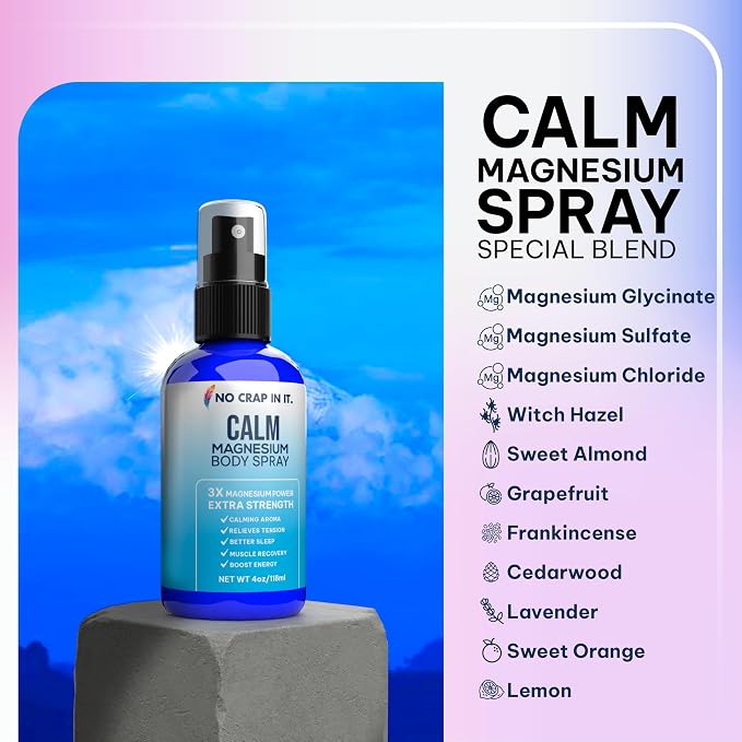 No Crap In It Calm Magnesium Spray Triple Magnesium Power: All Natural - Image 3