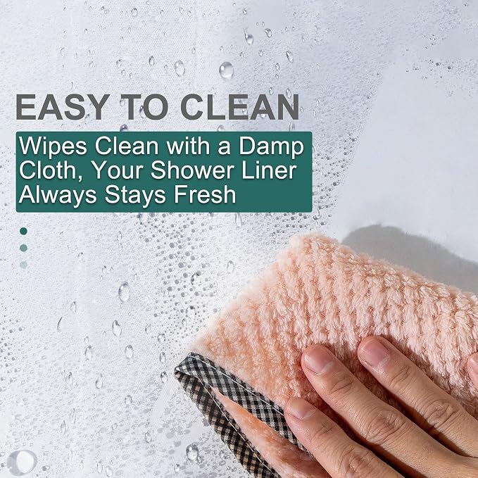 AmazerBath Clear Shower Curtain, 72x72 Plastic Shower Curtain, PEVA Waterproof - Image 6