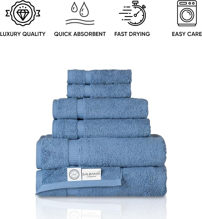 SALBAKOS 100% Turkish Cotton 6-Piece Towel Set | Heirloom Quality Hotel & Spa - Image 7