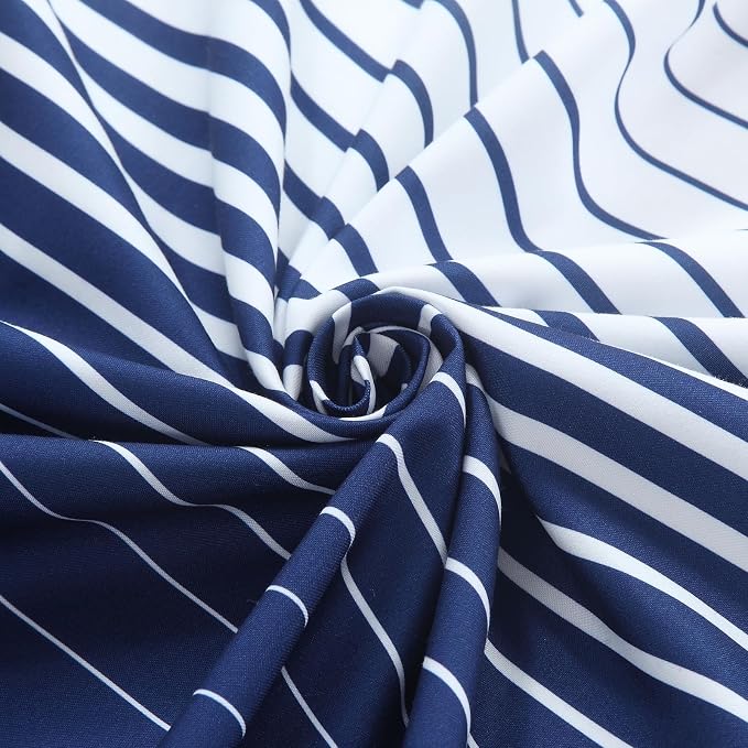 Blue Shower Curtain 78 Inches Long, Modern Navy Blue and White Gradient - Image 2