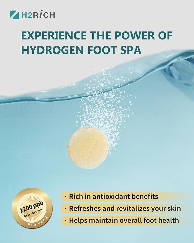 Hydrogen Foot Soak Effervescent Tablets 6 Pack | Ginger & Mugwort Herb Foot Bath - Image 3