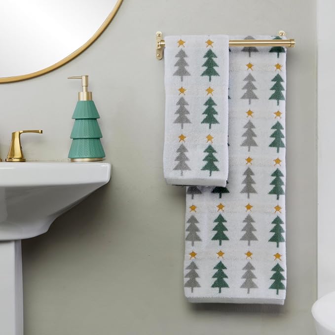 SKL Home Christmas/Winter Multi Trees 100% Cotton Premium 2-Piece Hand Towel Set - Image 5
