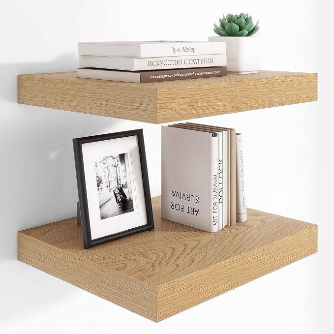 Heimlove 12 Inch Deep Floating Shelves, 16 x 12 inches Long Wall Shelf by Heimlove