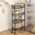 Slim Storage Rolling Cart, 4 Tier Narrow Cart by ThreeHio