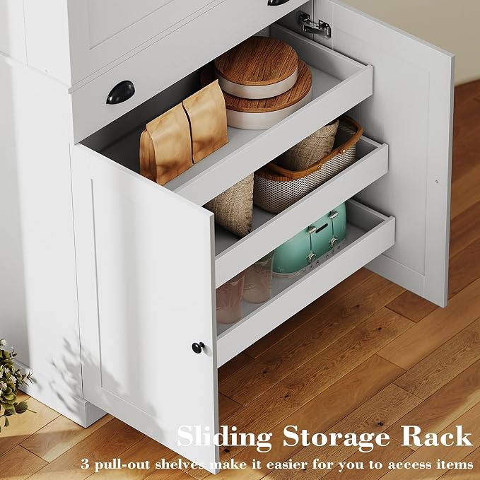 IRONCK Kitchen Pantry Cabinet 72" Height, Freestanding Cupboard - Image 6