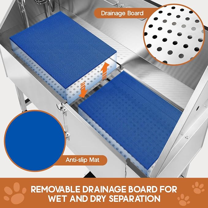 Albott 60 Inch Stainless Steel Dog Washing Station - Image 2