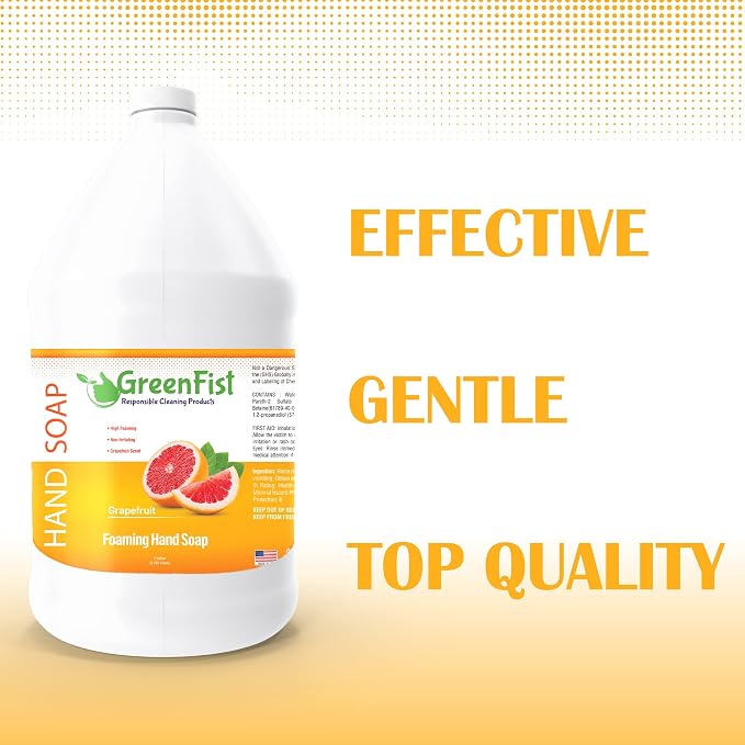 GreenFist Foaming Hand Soap Refills Jug Grapefruit Scent Foam Refill Made in USA - Image 3