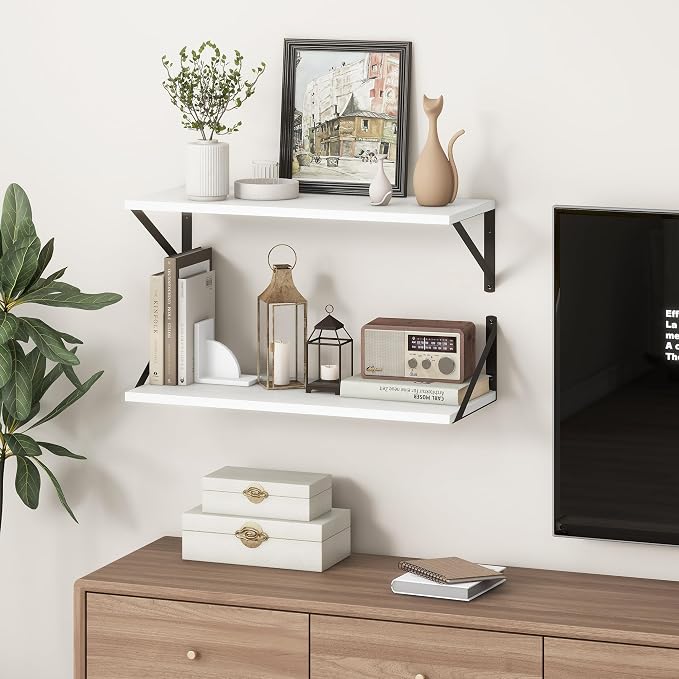 Deep White Floating Shelves for Wall, 10 Inch Deep Floating Shelf - Image 2