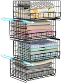 4-Tier Sliding Closet Organizers and Storage Shelves, Stackable Closet Shelf by Hongtamoya