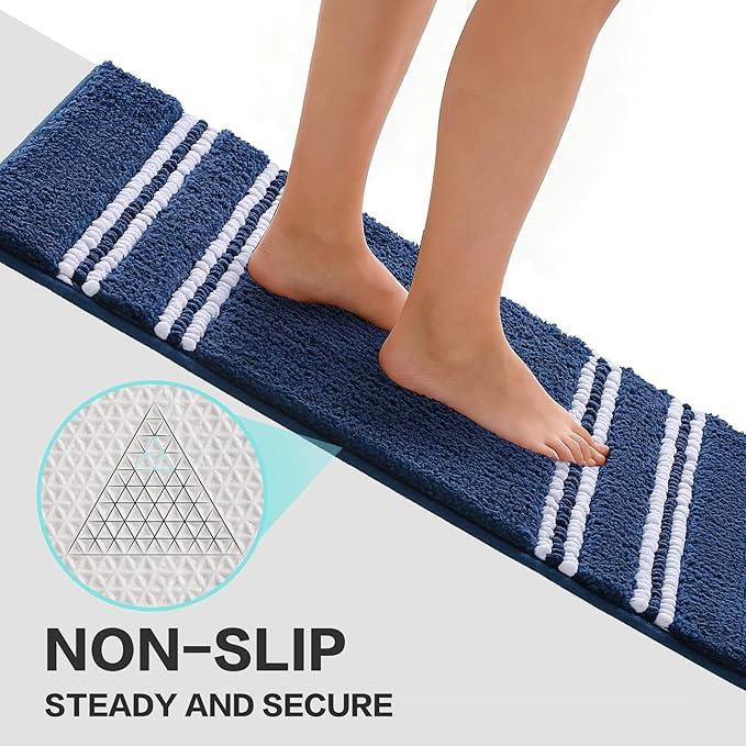 Kmson Bathroom Rugs Mat, Non-Slip Fluffy Thick Water Absorbent Microfiber Mat - Image 4