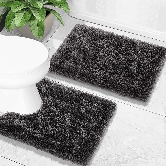 Yimobra Toilet Rugs U Shaped Washable, Extra Thick Soft Absorbent Chenille - Image 7
