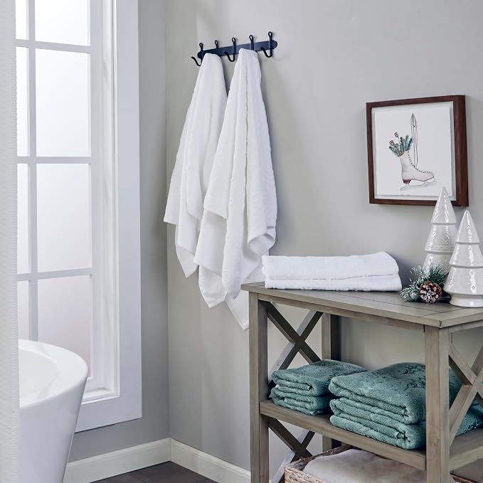 SKL Home Christmas/Winter/Gift Subtle Snowflakes Bath Towel - Image 7