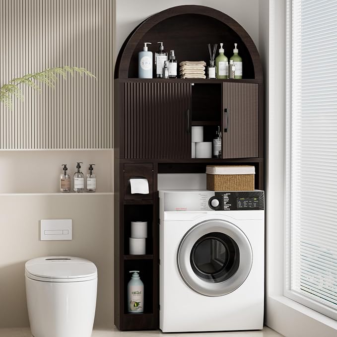 Spurgehom Over The Toilet Storage Cabinet, Bathroom Shelf Organizer Freestanding - Image 8