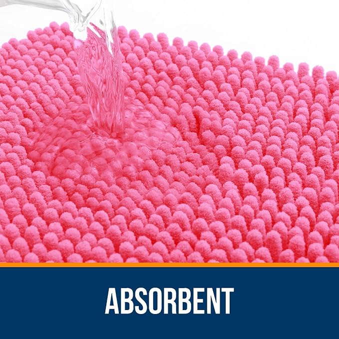 OLANLY Bathroom Rugs Sets 2 Piece, Soft Absorbent Chenille Bath Mats and - Image 3