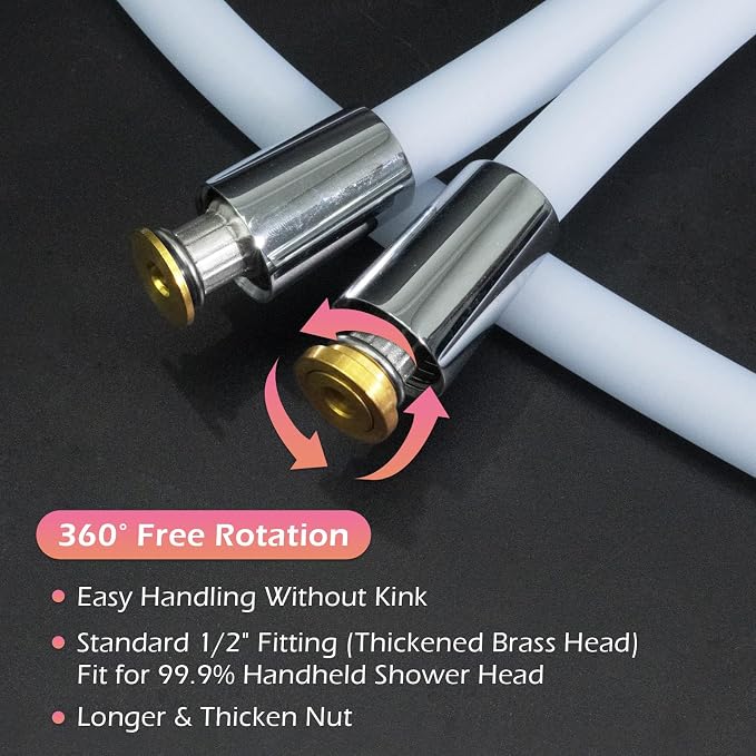 Shower Hose, Ultra-Soft Silicone Shower Hose Replacement丨Fluorescent Blue Glow - Image 3