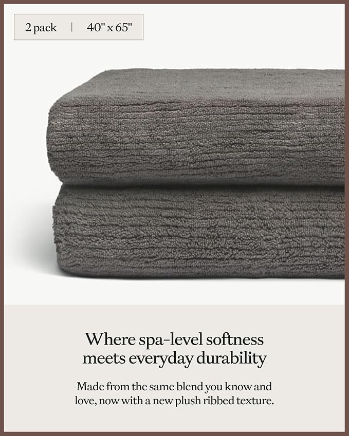 Cozy Earth Ribbed Bath Sheet Set - Image 3