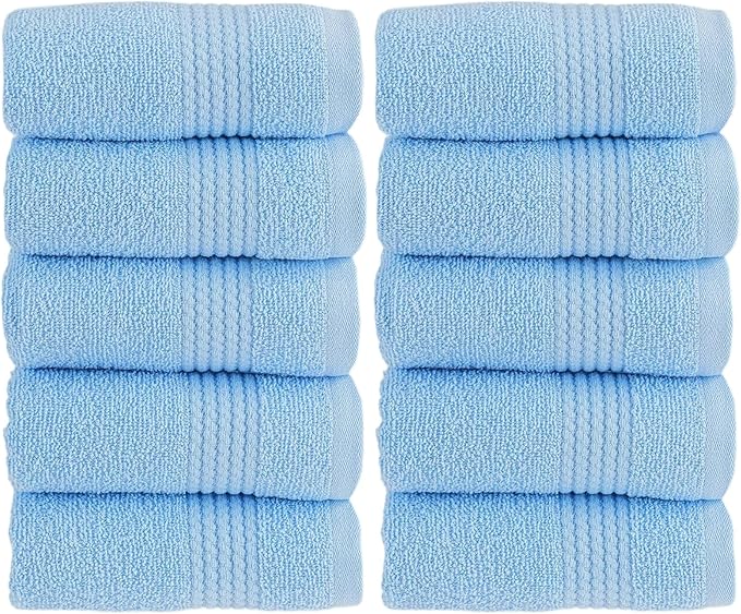 HALLEY Turkish Cotton Towels Washcloths Super Soft Highly Absorbent 100% Cotton by HALLEY-TurkishCottonTowels