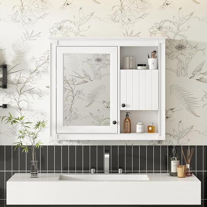32'' White Bathroom Wall Cabinet - Image 8