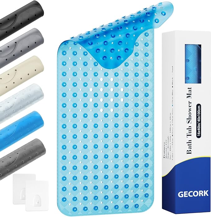 Non Slip Bathtub Mat for Tub & Shower, Machine Washable 40"x16" Anti Slip Bath by Gecork