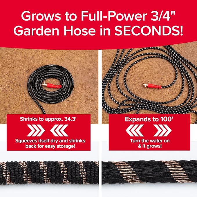 Pocket Hose Copper Head w/New Pocket Pivot Expandable Garden Hose 100FT - Image 2