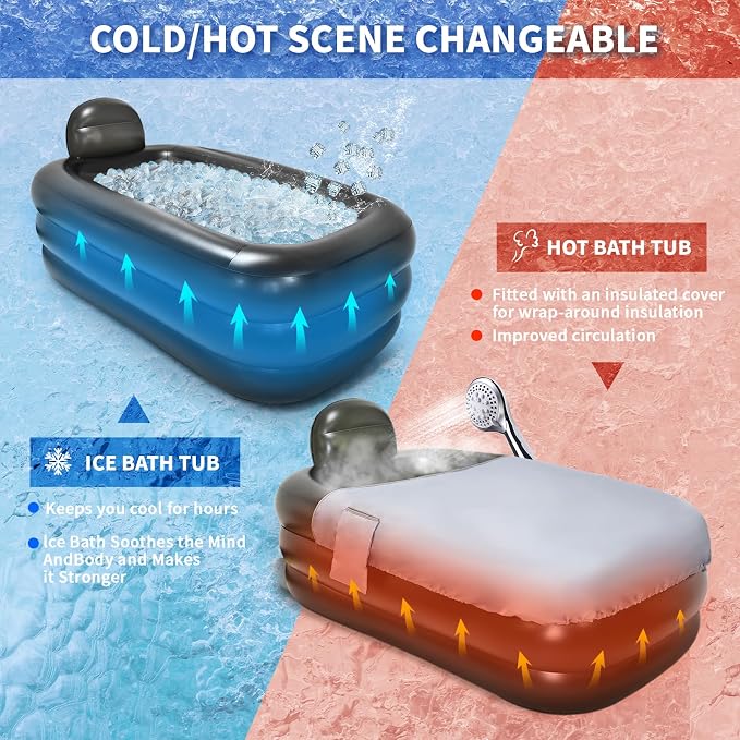 Nevife Inflatable Ice Bath Tub for Adults- Blow Up Bathtub - Image 4