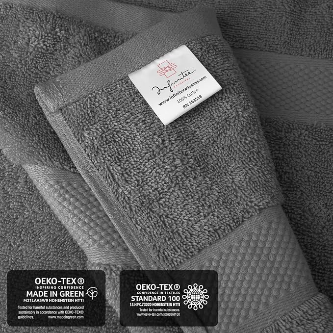 Infinitee Xclusives– Luxury Bath Sheets Towels – 2 Pack 600 GSM– 100% Ring Spun - Image 5