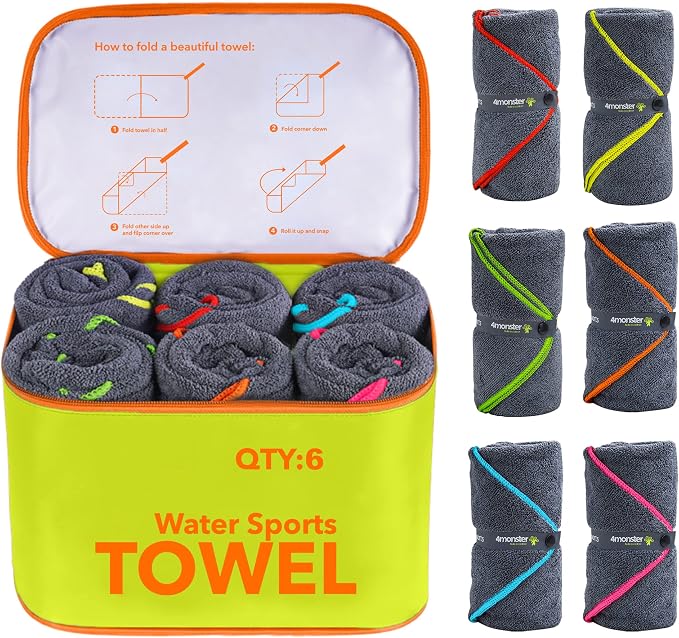 4Monster 4 Pack Microfiber Camping Towel Quick Dry, Super Absorbent Travel Towel by 4Monster