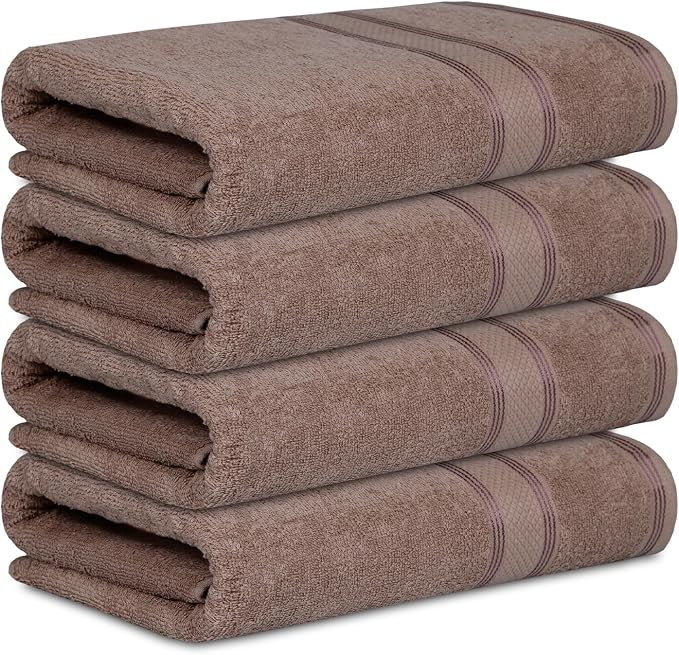 Casa Lino Brown Bath Towels Set of 4 - Image 2