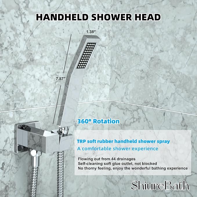 10 Inch Shower Faucet Set with Tub Spout Wall Mounted Shower System - Image 4