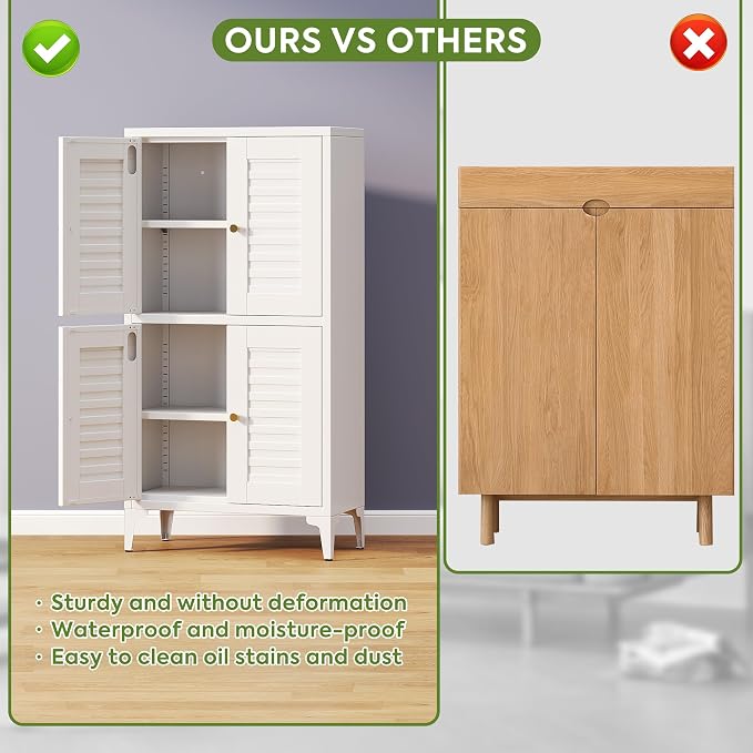 46''H Metal Small Bathroom Storage Cabinet - Image 7