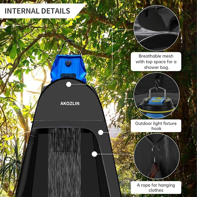 AKOZLIN Portable Pop Up Shower Tent Instant Privacy Dressing Changing Tent - Image 4