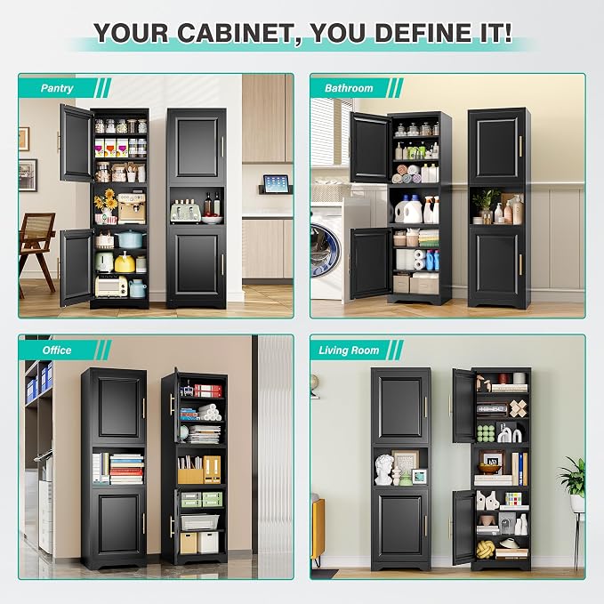 SISESOL 67" Tall Narrow Storage Cabinet - Image 5