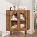 Floor Corner Cabinet with Doors and Shelves, Fluted Storage Cabinet by vividwood