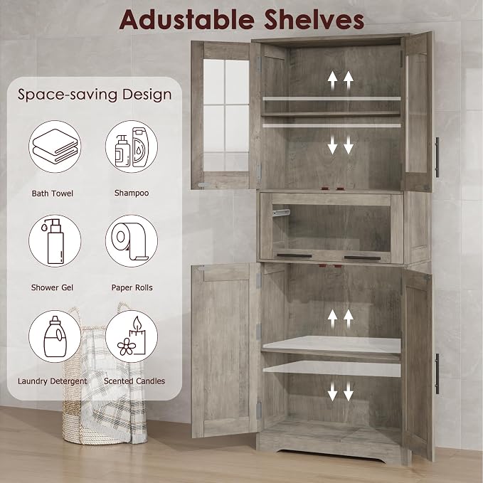GAOMON Tall Bathroom Cabinet, Freestanding Storage Cabinet - Image 5